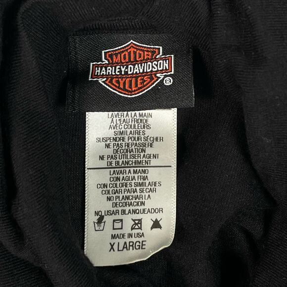 Harley Davidson Women's Long Sleeve Shirt Size Medium Sheer Knit Top Black - Picture 8 of 8